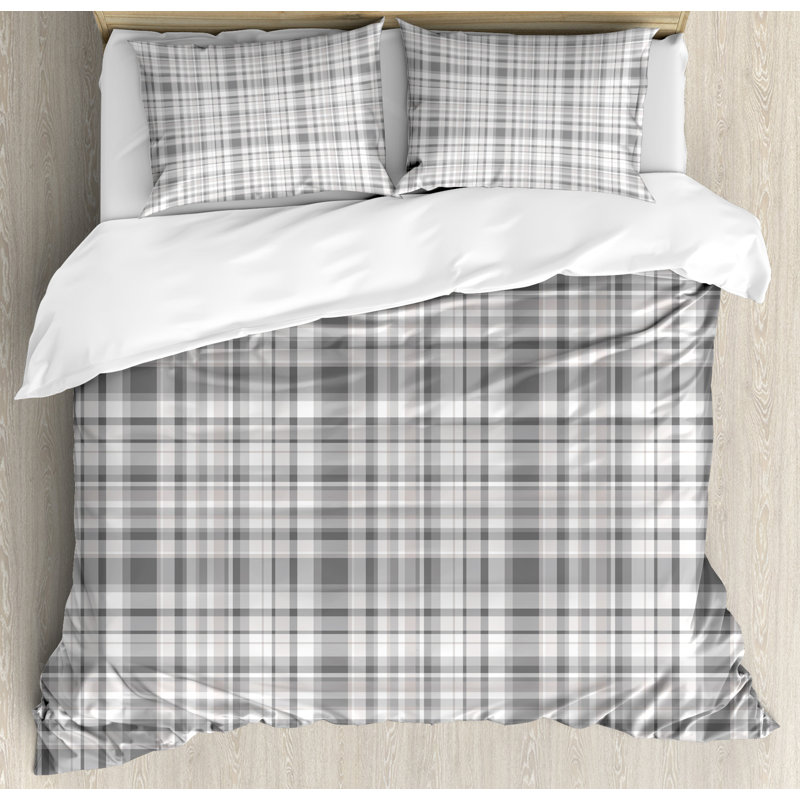 Ambesonne Pattern with Modified Stripes Crossed Horizontal and Vertical